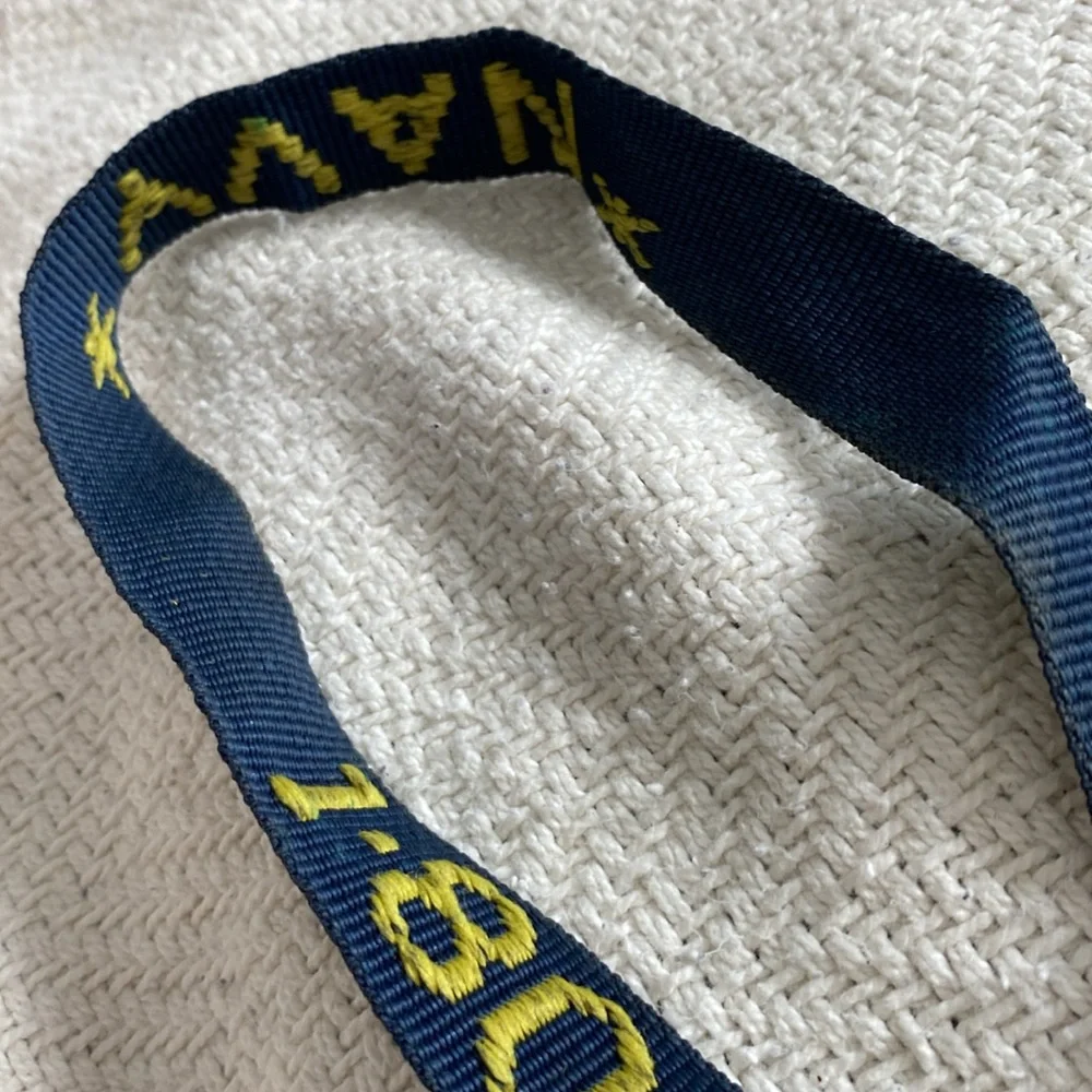 Vintage US NAVY navy and yellow lanyard
